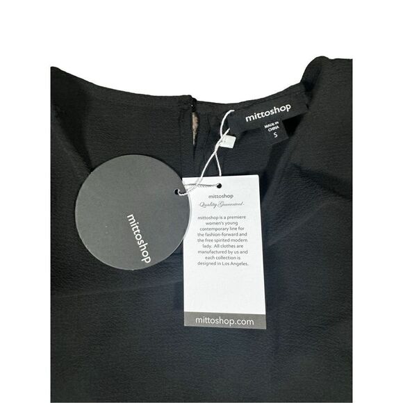Mittoshop Black Long Sleeve Blouse Small NWT - Picture 2 of 5